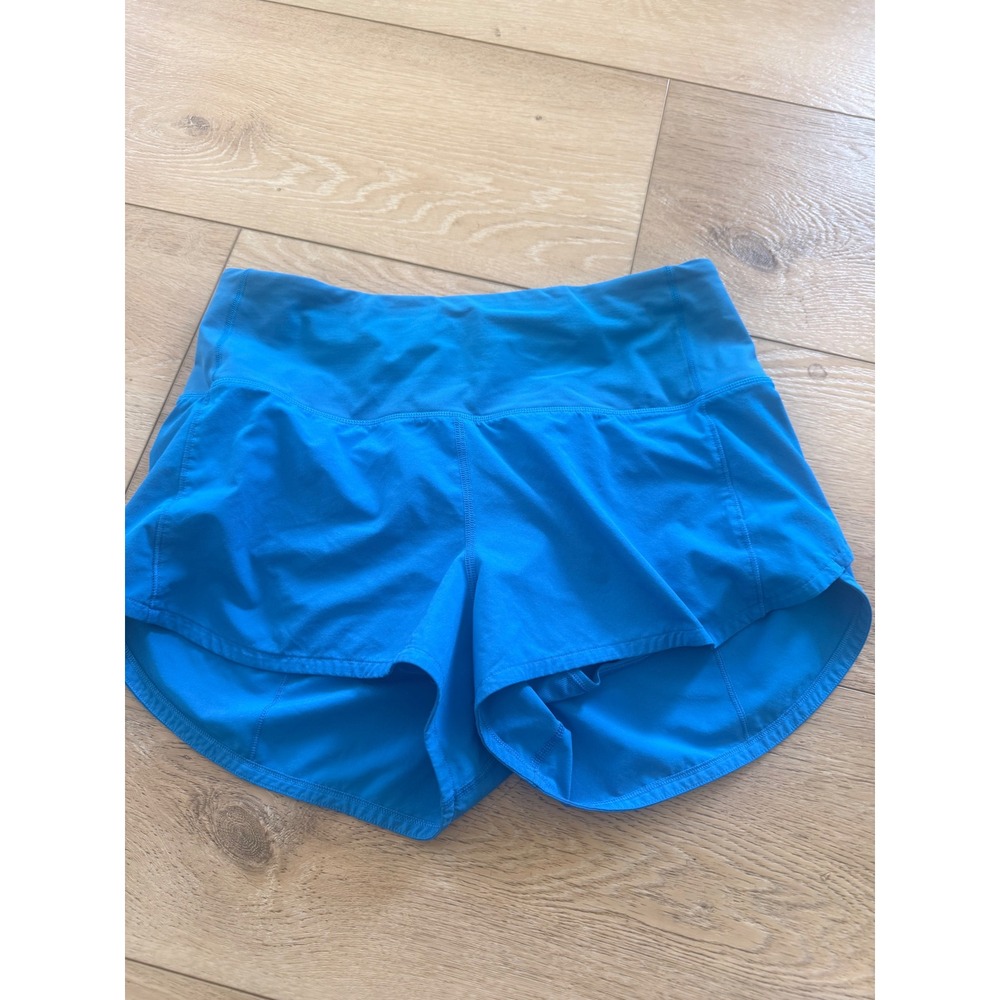 Lululemon Speed Up Shorts Women 6 Blue Mid Rise 2.5 Inch Inseam Running 382